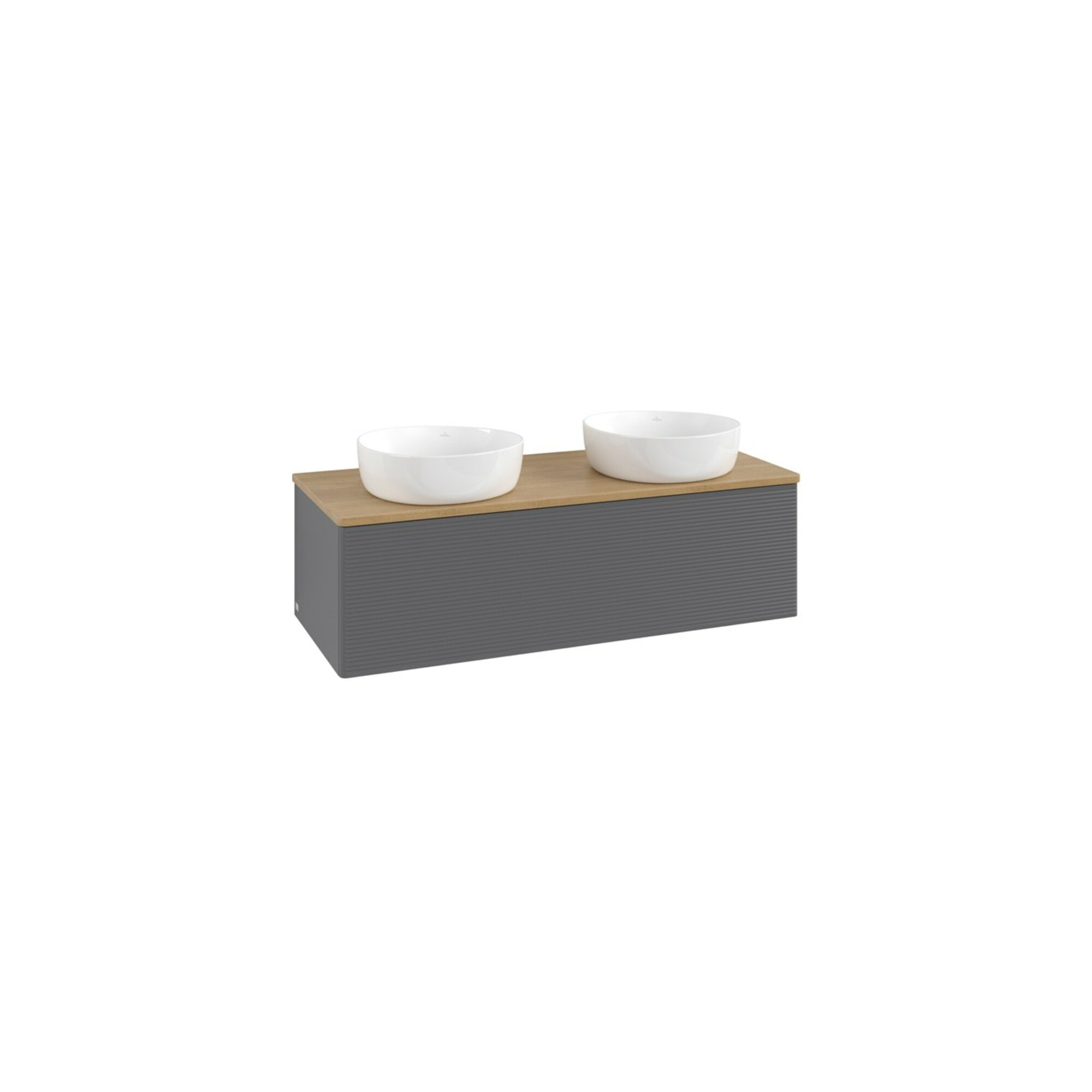 V&B Waschtischunterschrank mit Frontstruktur Antao 120x36x50cm, WBP hon. Oa, Anthrac. m Lac ; Villeroy & Boch