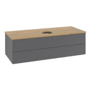 V&B Waschtischunterschrank mit Frontstruktur Antao 120x36x50cm, WBP hon. Oa, Anthrac. m Lac