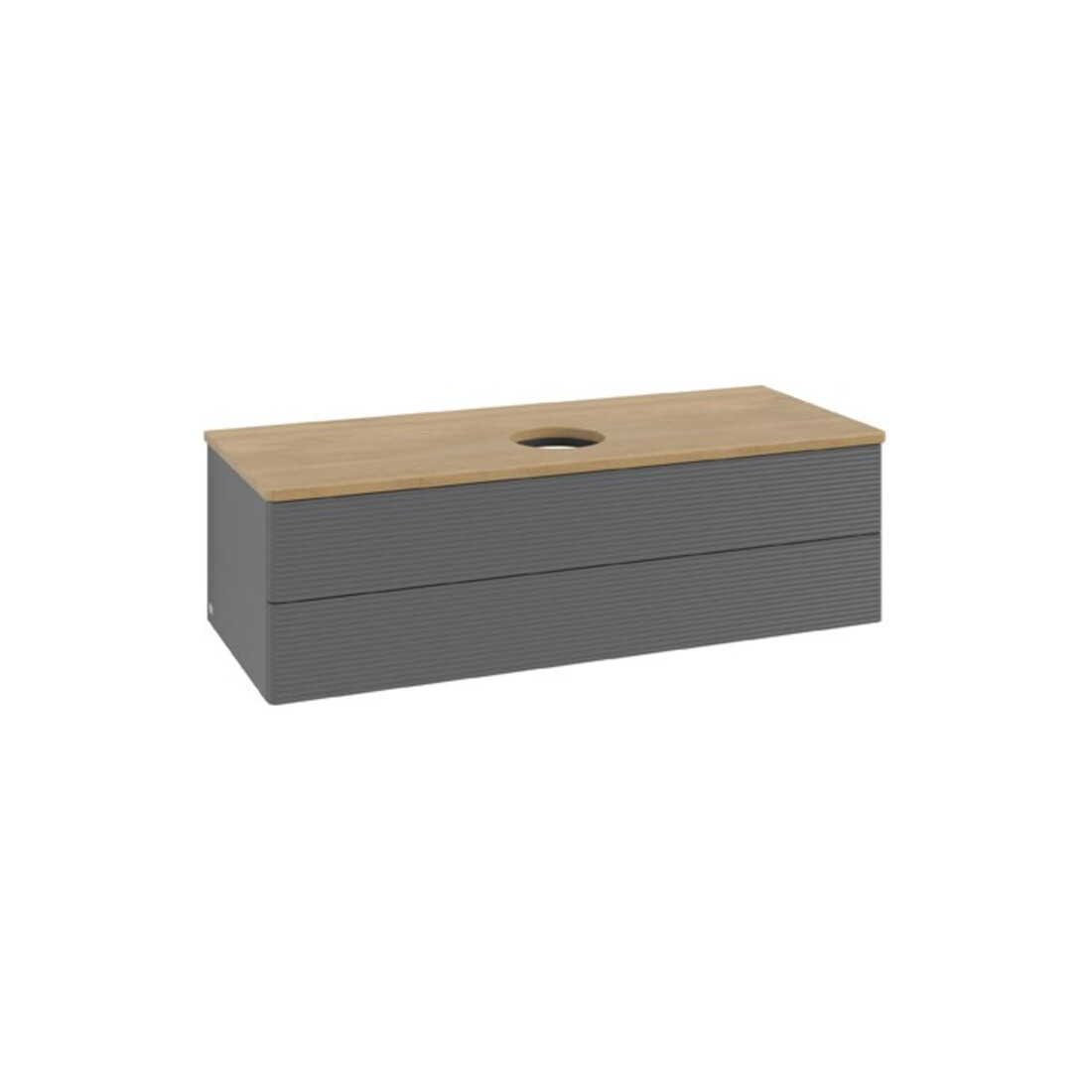V&B Waschtischunterschrank mit Frontstruktur Antao 120x36x50cm, WBP hon. Oa, Anthrac. m Lac