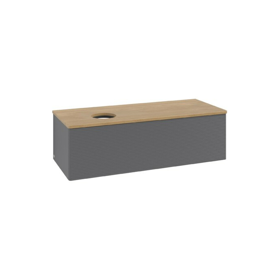V&B Waschtischunterschrank mit Frontstruktur Antao 120x36x50cm, WBP hon. Oa, Anthrac. m Lac