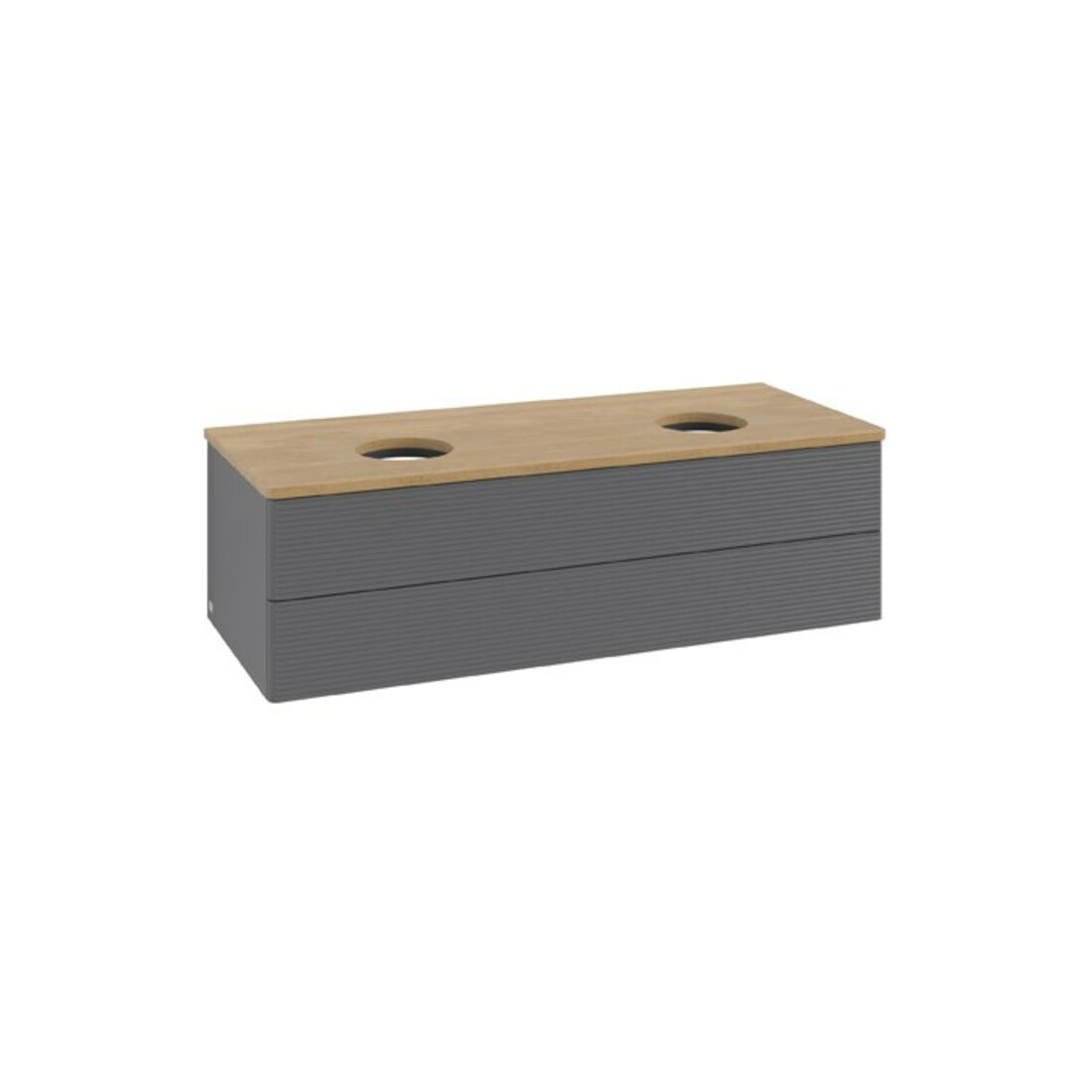V&B Waschtischunterschrank mit Frontstruktur Antao 120x36x50cm, WBP hon. Oa, Anthrac. m Lac