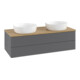 V&B Waschtischunterschrank mit Frontstruktur Antao 120x36x50cm, WBP hon. Oa, Anthrac. m Lac-3