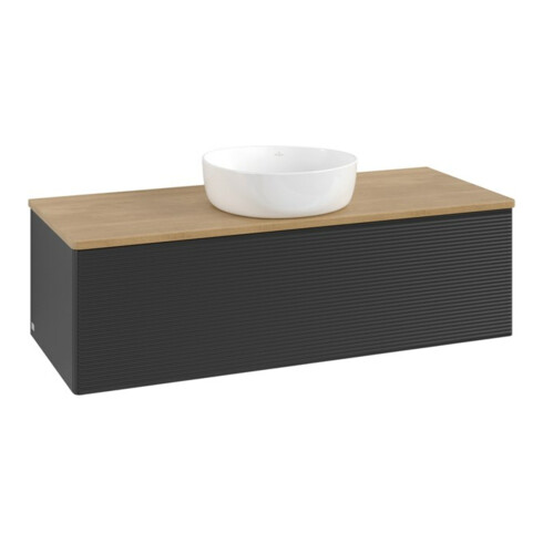 V&B Waschtischunterschrank mit Frontstruktur Antao 120x36x50cm, WBP hon. Oa, bla m Lac