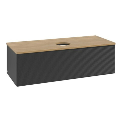 V&B Waschtischunterschrank mit Frontstruktur Antao 120x36x50cm, WBP hon. Oa, bla m Lac