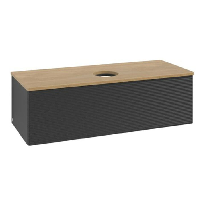 V&B Waschtischunterschrank mit Frontstruktur Antao 120x36x50cm, WBP hon. Oa, bla m Lac