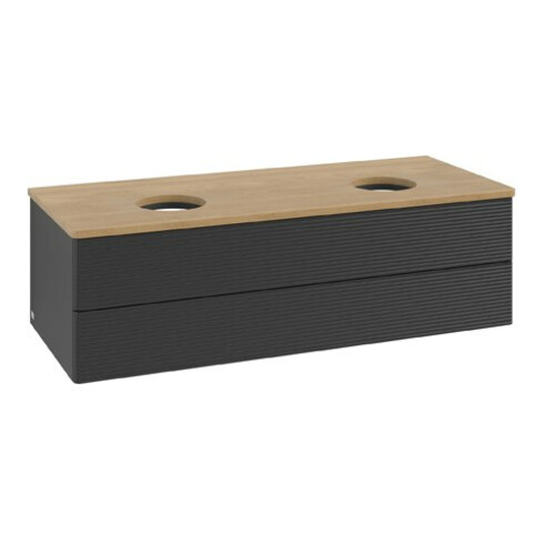 V&B Waschtischunterschrank mit Frontstruktur Antao 120x36x50cm, WBP hon. Oa, bla m Lac