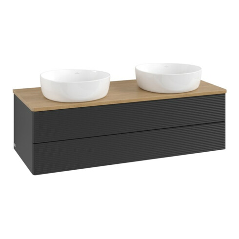 V&B Waschtischunterschrank mit Frontstruktur Antao 120x36x50cm, WBP hon. Oa, bla m Lac