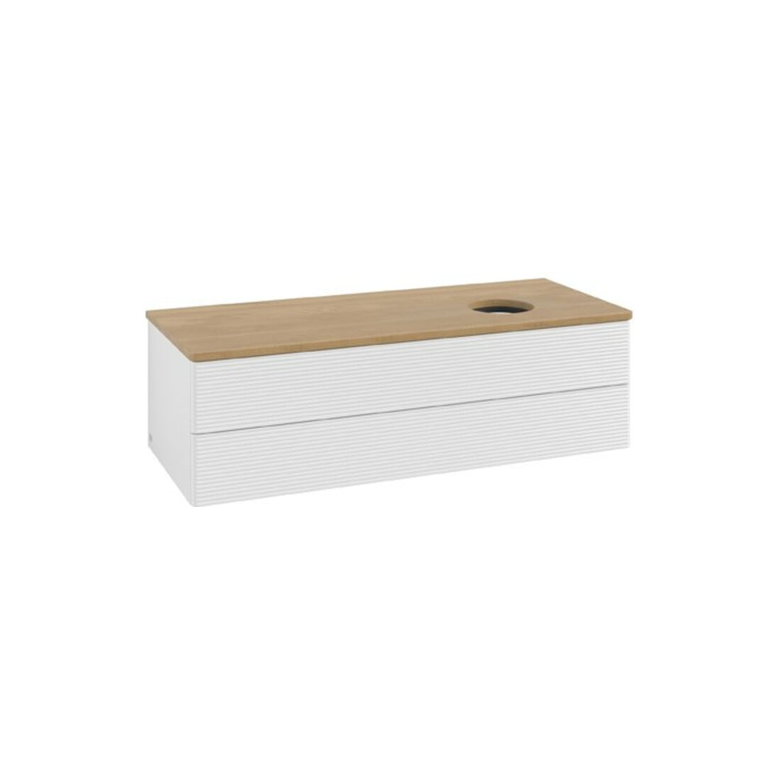 V&B Waschtischunterschrank mit Frontstruktur Antao 120x36x50cm, WBP hon. Oa, glo wh. Lac