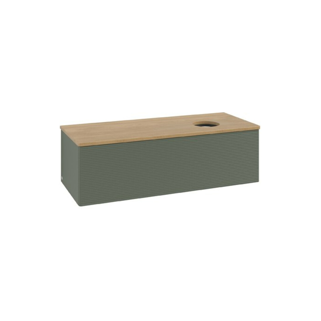 V&B Waschtischunterschrank mit Frontstruktur Antao 120x36x50cm, WBP hon. Oa, lea gre. m Lac