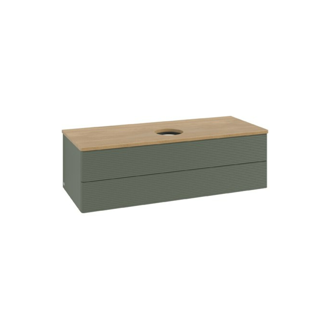V&B Waschtischunterschrank mit Frontstruktur Antao 120x36x50cm, WBP hon. Oa, lea gre. m Lac