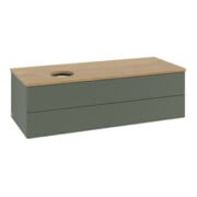 V&B Waschtischunterschrank mit Frontstruktur Antao 120x36x50cm, WBP hon. Oa, lea gre. m Lac-3