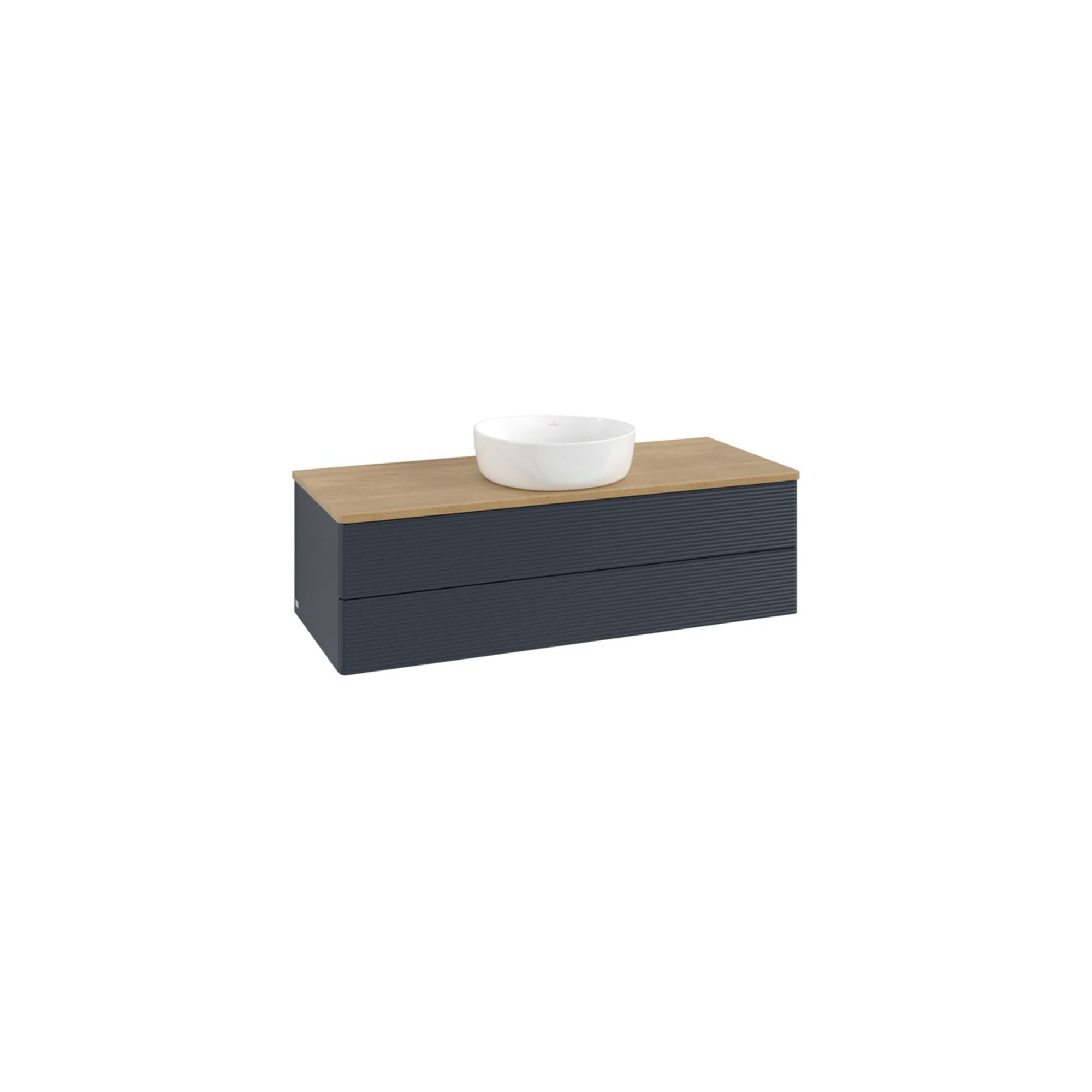 V&B Waschtischunterschrank mit Frontstruktur Antao 120x36x50cm, WBP hon. Oa, md bl. m Lac ; Villeroy & Boch