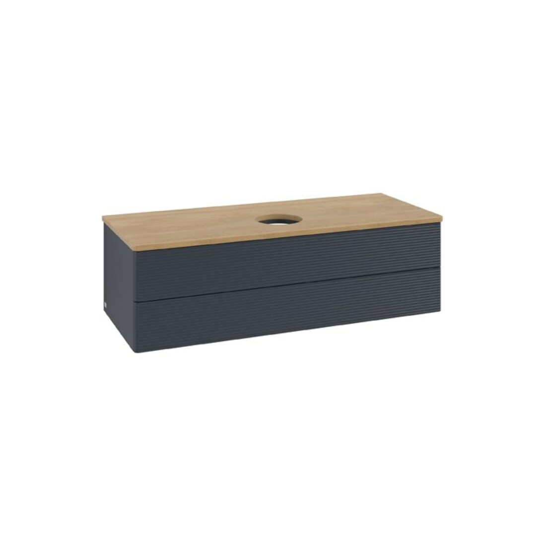 V&B Waschtischunterschrank mit Frontstruktur Antao 120x36x50cm, WBP hon. Oa, md bl. m Lac
