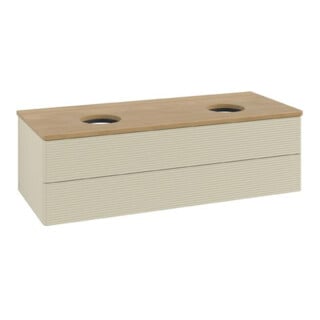V&B Waschtischunterschrank mit Frontstruktur Antao 120x36x50cm, WBP hon. Oa, si Gr m Lac