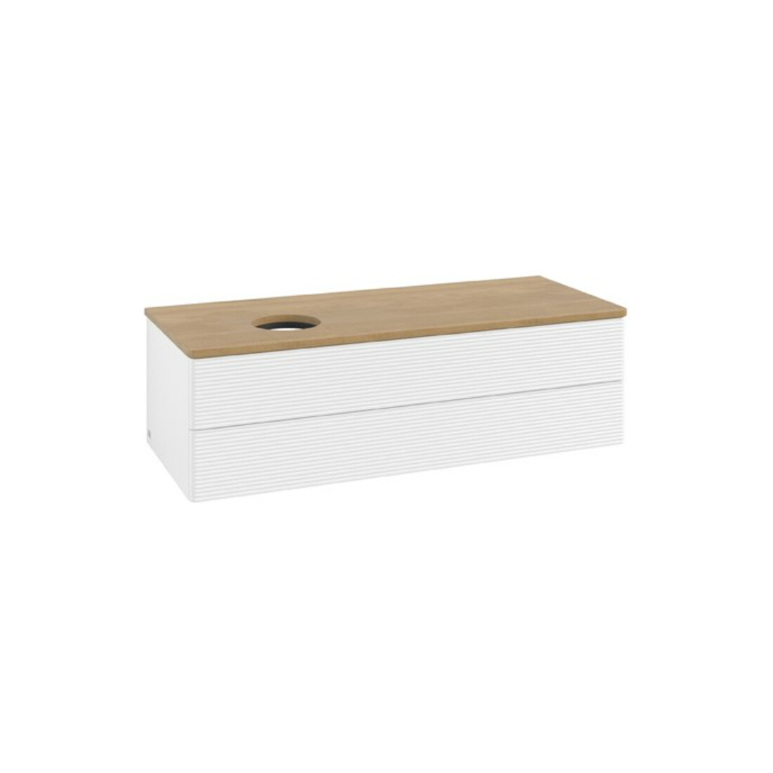 V&B Waschtischunterschrank mit Frontstruktur Antao 120x36x50cm, WBP hon. Oa, wh. m Lac