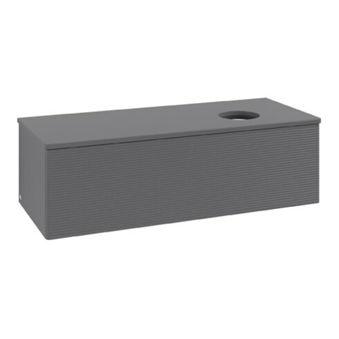 V&B Waschtischunterschrank mit Frontstruktur Antao 120x36x50cm, WBP Lac, Anthrac. m Lac