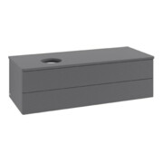 V&B Waschtischunterschrank mit Frontstruktur Antao 120x36x50cm, WBP Lac, Anthrac. m Lac