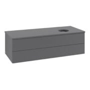 V&B Waschtischunterschrank mit Frontstruktur Antao 120x36x50cm, WBP Lac, Anthrac. m Lac