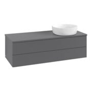 V&B Waschtischunterschrank mit Frontstruktur Antao 120x36x50cm, WBP Lac, Anthrac. m Lac-3