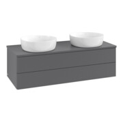 V&B Waschtischunterschrank mit Frontstruktur Antao 120x36x50cm, WBP Lac, Anthrac. m Lac