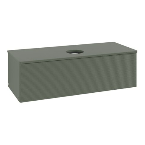 V&B Waschtischunterschrank mit Frontstruktur Antao 120x36x50cm, WBP Lac, lea gre. m Lac