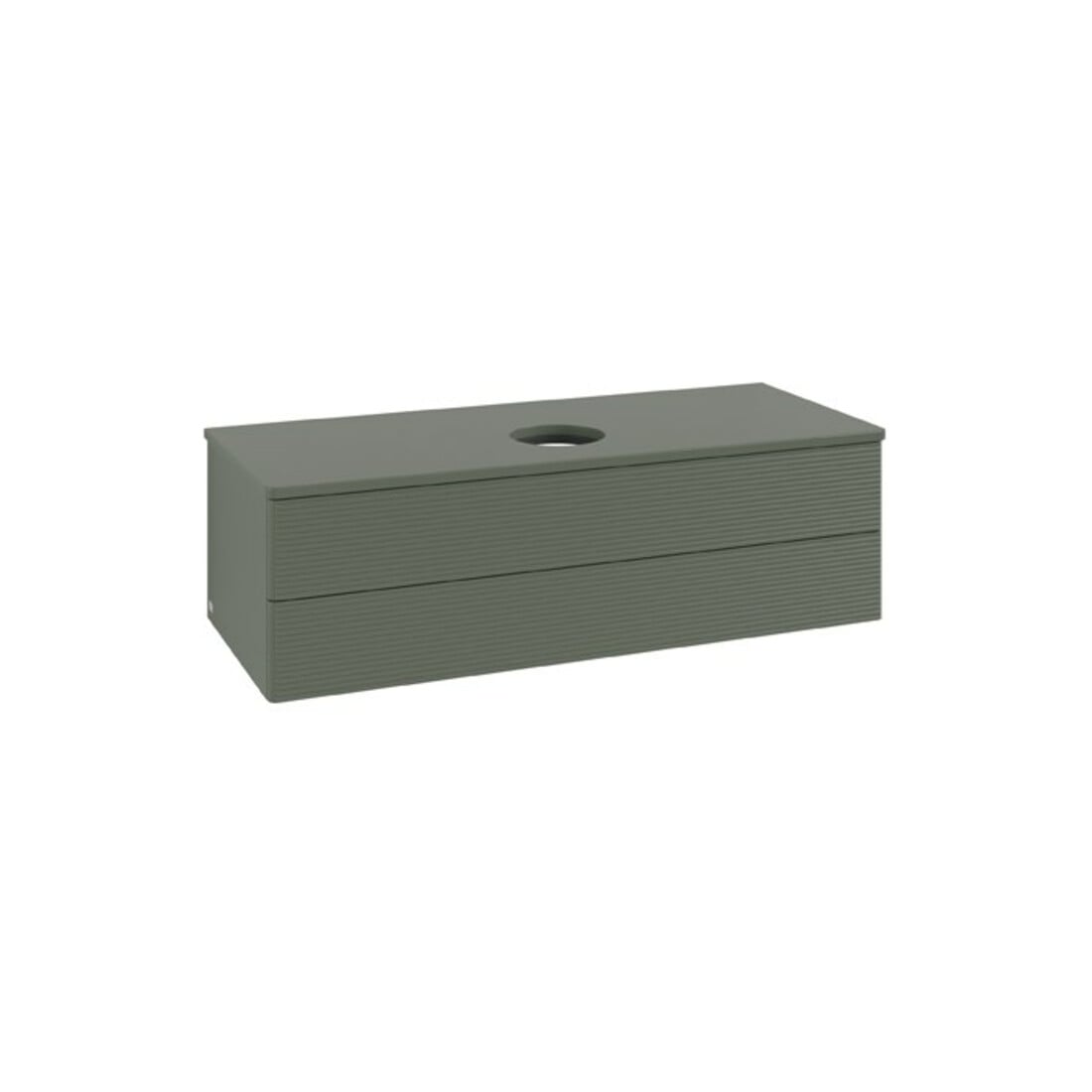 V&B Waschtischunterschrank mit Frontstruktur Antao 120x36x50cm, WBP Lac, lea gre. m Lac