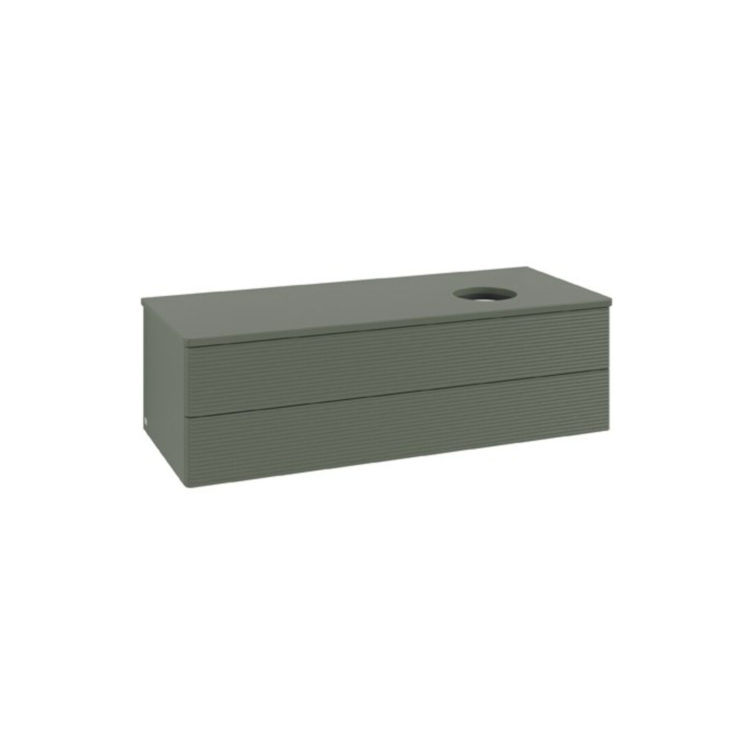 V&B Waschtischunterschrank mit Frontstruktur Antao 120x36x50cm, WBP Lac, lea gre. m Lac