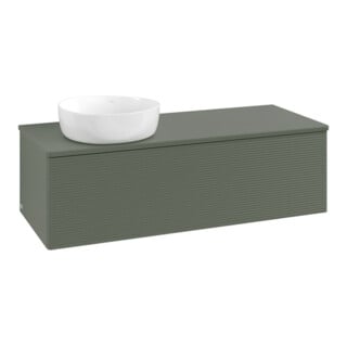 V&B Waschtischunterschrank mit Frontstruktur Antao 120x36x50cm, WBP Lac, lea gre. m Lac