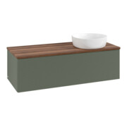 V&B Waschtischunterschrank mit Frontstruktur Antao 120x36x50cm, WBP w. wal, lea gre. m Lac