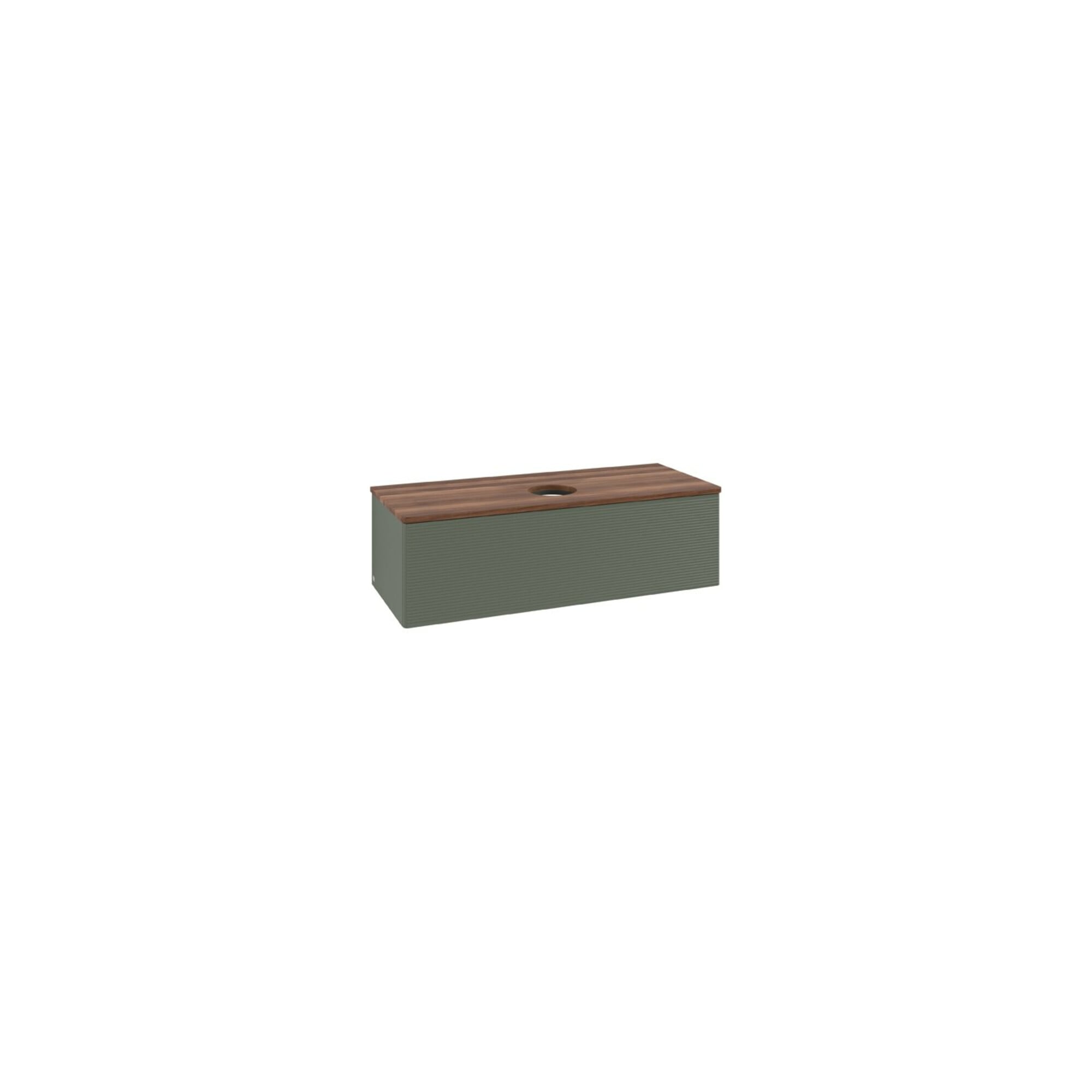 V&B Waschtischunterschrank mit Frontstruktur Antao 120x36x50cm, WBP w. wal, lea gre. m Lac ; Villeroy & Boch