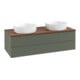V&B Waschtischunterschrank mit Frontstruktur Antao 120x36x50cm, WBP w. wal, lea gre. m Lac-1