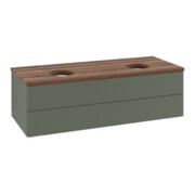 V&B Waschtischunterschrank mit Frontstruktur Antao 120x36x50cm, WBP w. wal, lea gre. m Lac-3