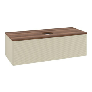 V&B Waschtischunterschrank mit Frontstruktur Antao 120x36x50cm, WBP w. wal, si Gr m Lac