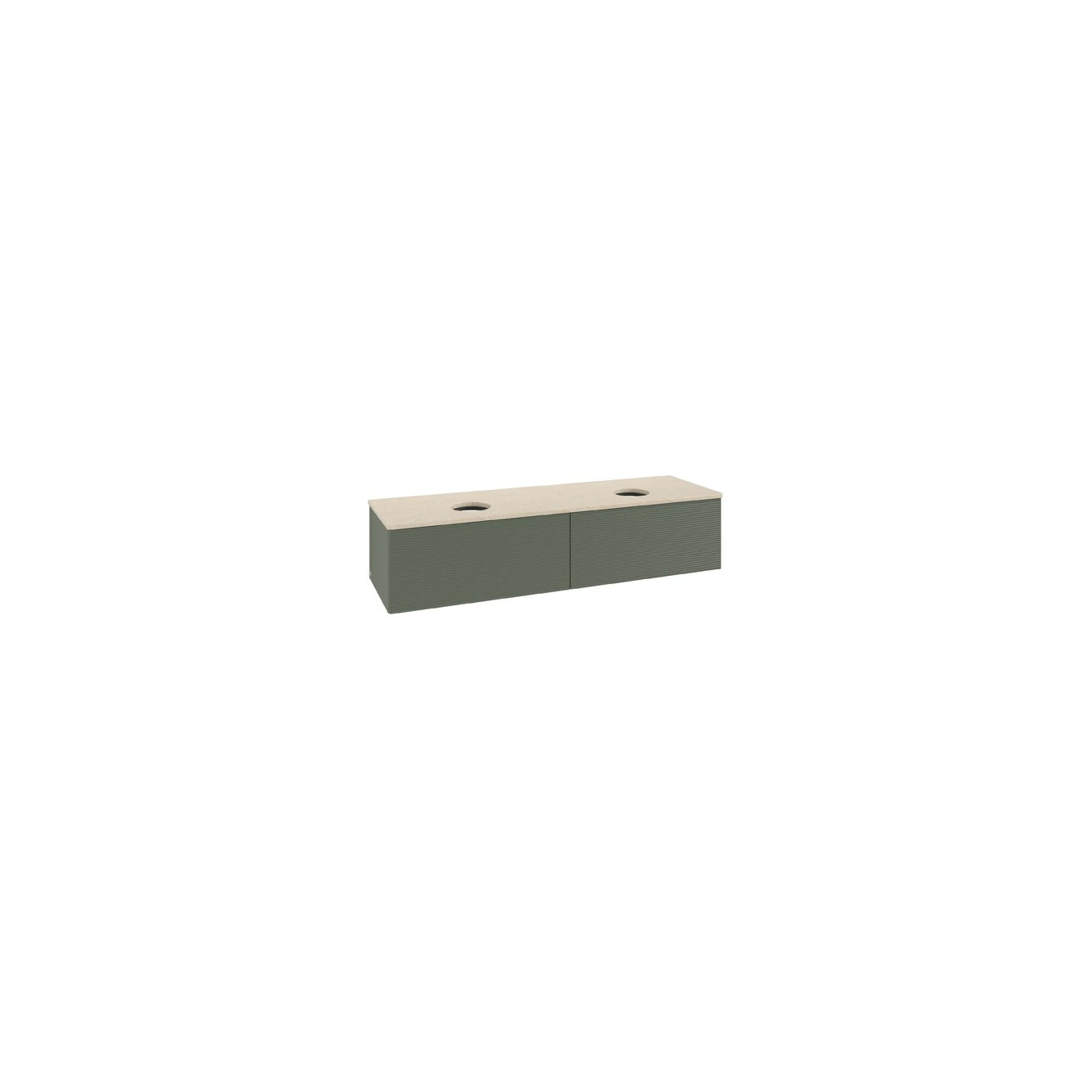 V&B Waschtischunterschrank mit Frontstruktur Antao 160x36x50cm, WBP botti., lea gre. m Lac ; Villeroy & Boch