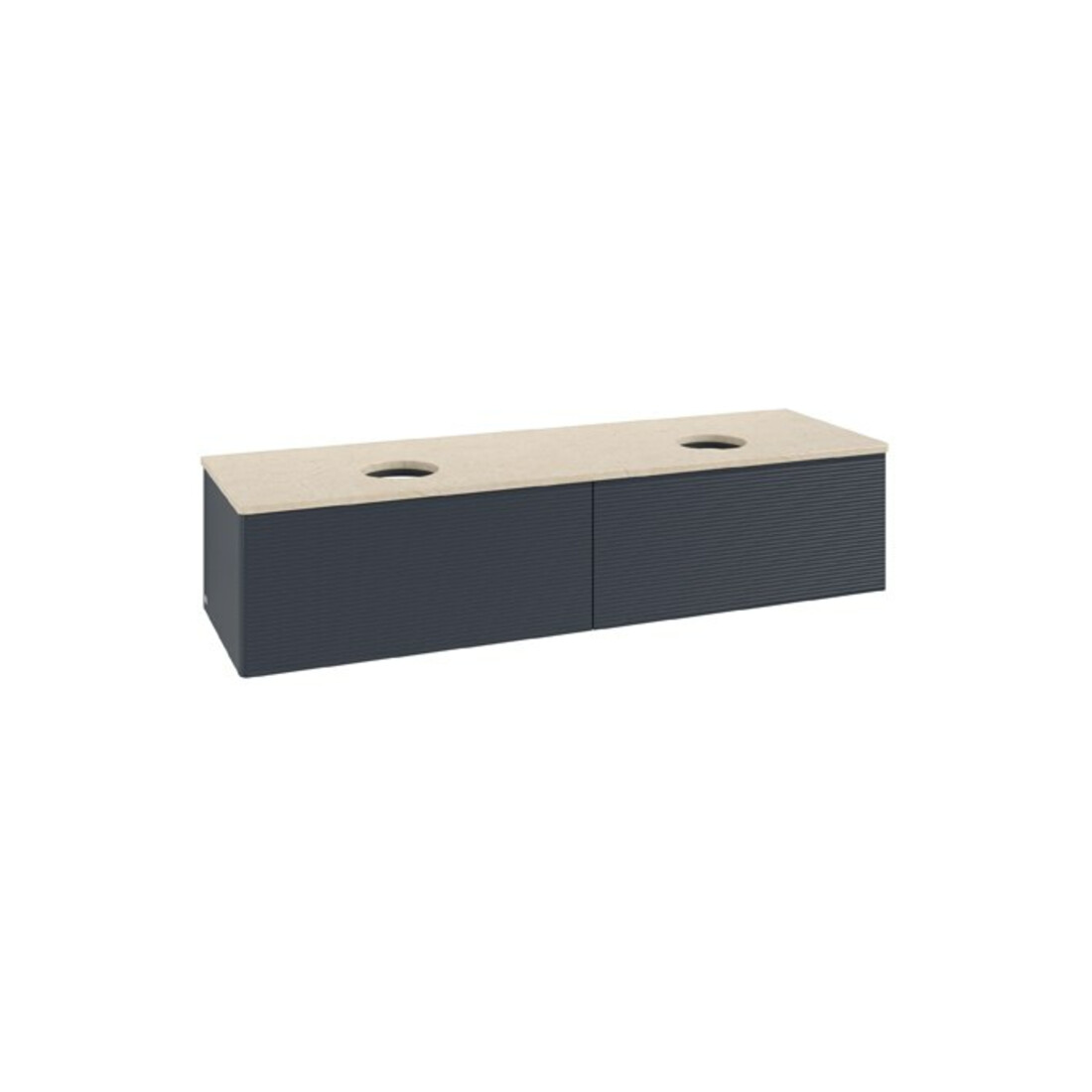 V&B Waschtischunterschrank mit Frontstruktur Antao 160x36x50cm, WBP botti., md bl. m Lac