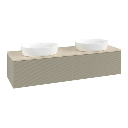 V&B Waschtischunterschrank mit Frontstruktur Antao 160x36x50cm, WBP botti., st. Gr m Lac