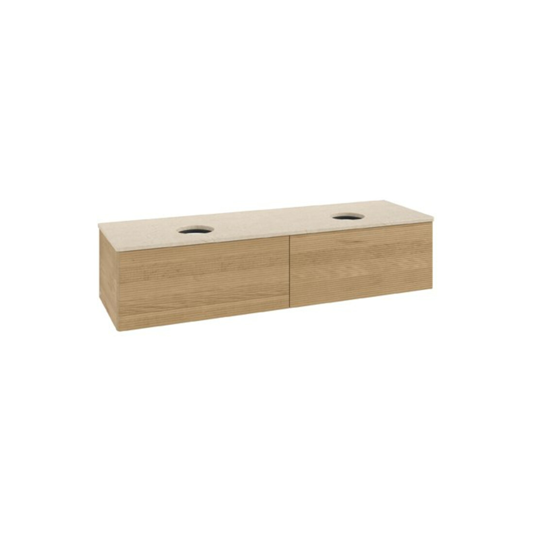 V&B Waschtischunterschrank mit Frontstruktur Antao 160x36x50cm, WBP-farbe botti., honey oak