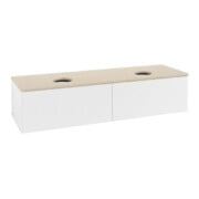V&B Waschtischunterschrank mit Frontstruktur Antao 160x36x50cm, WBP-farbe botti., wh. m Lac-3