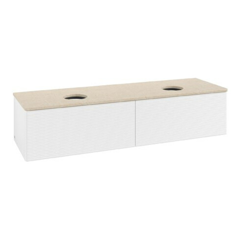 V&B Waschtischunterschrank mit Frontstruktur Antao 160x36x50cm, WBP-farbe botti., wh. m Lac