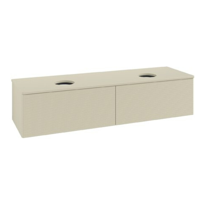 V&B Waschtischunterschrank mit Frontstruktur Antao 160x36x50cm, WBP-farbe Lac, si Gr m Lac