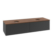 V&B Waschtischunterschrank mit Frontstruktur Antao 160x36x50cm, WBP-farbe w. wal, bla m Lac