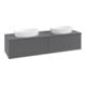V&B Waschtischunterschrank mit Frontstruktur Antao 160x36x50cm, WBP Lac, Anthrac. m Lac-1