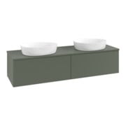 V&B Waschtischunterschrank mit Frontstruktur Antao 160x36x50cm, WBP Lac, lea gre. m Lac