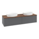 V&B Waschtischunterschrank mit Frontstruktur Antao 160x36x50cm, WBP w. wal, Anthrac. m Lac-3
