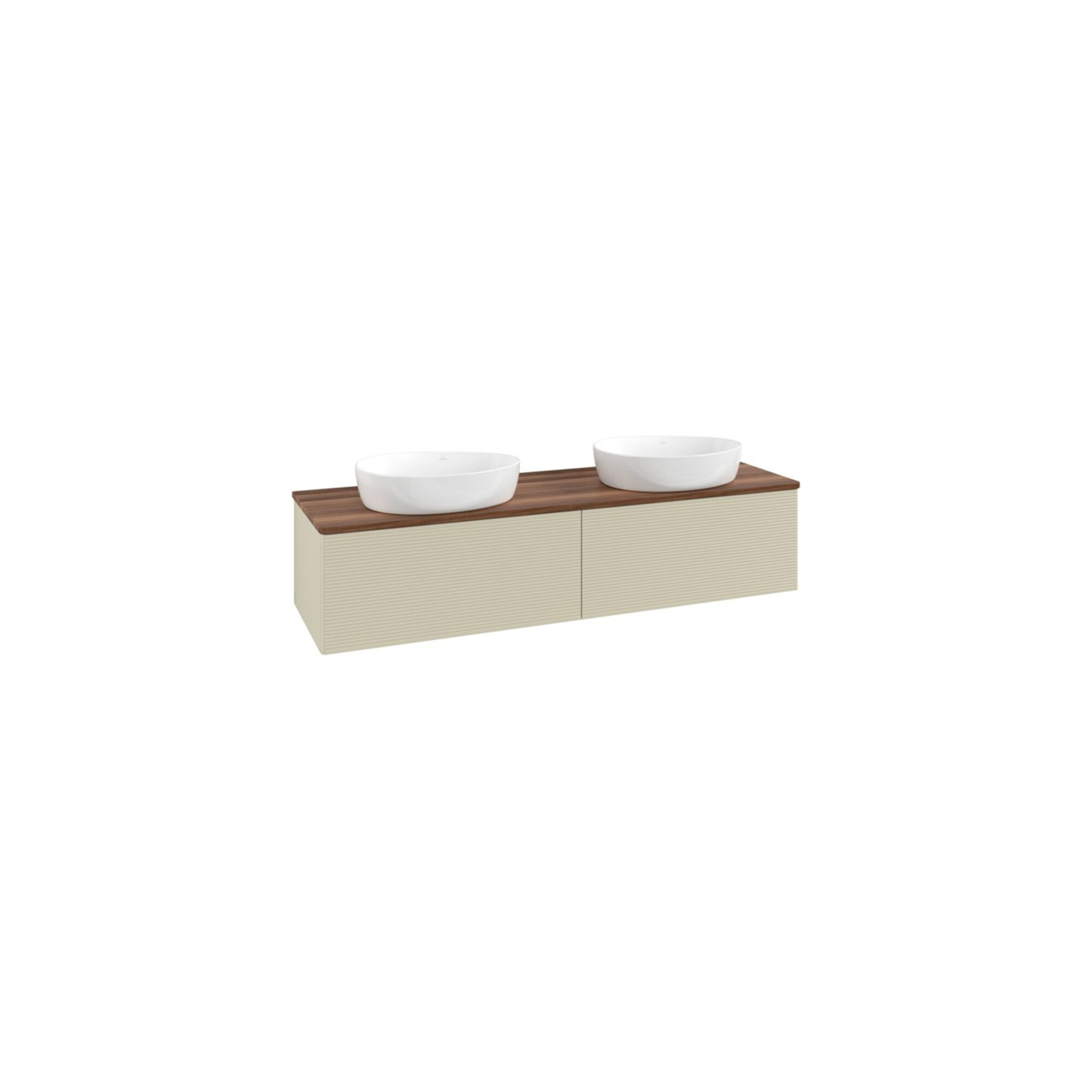 V&B Waschtischunterschrank mit Frontstruktur Antao 160x36x50cm, WBP w. wal, si Gr m Lac ; Villeroy & Boch