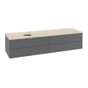 V&B Waschtischunterschrank mit Frontstruktur Antao 160x50cm, HL, WBP botti., Anthrac. m Lac