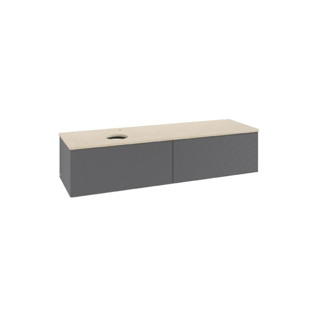 V&B Waschtischunterschrank mit Frontstruktur Antao 160x50cm, HL, WBP botti., Anthrac. m Lac