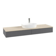 V&B Waschtischunterschrank mit Frontstruktur Antao 160x50cm, HL, WBP botti., Anthrac. m Lac