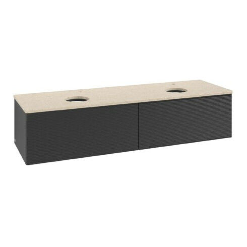 V&B Waschtischunterschrank mit Frontstruktur Antao 160x50cm, HL, WBP botti., bla m Lac
