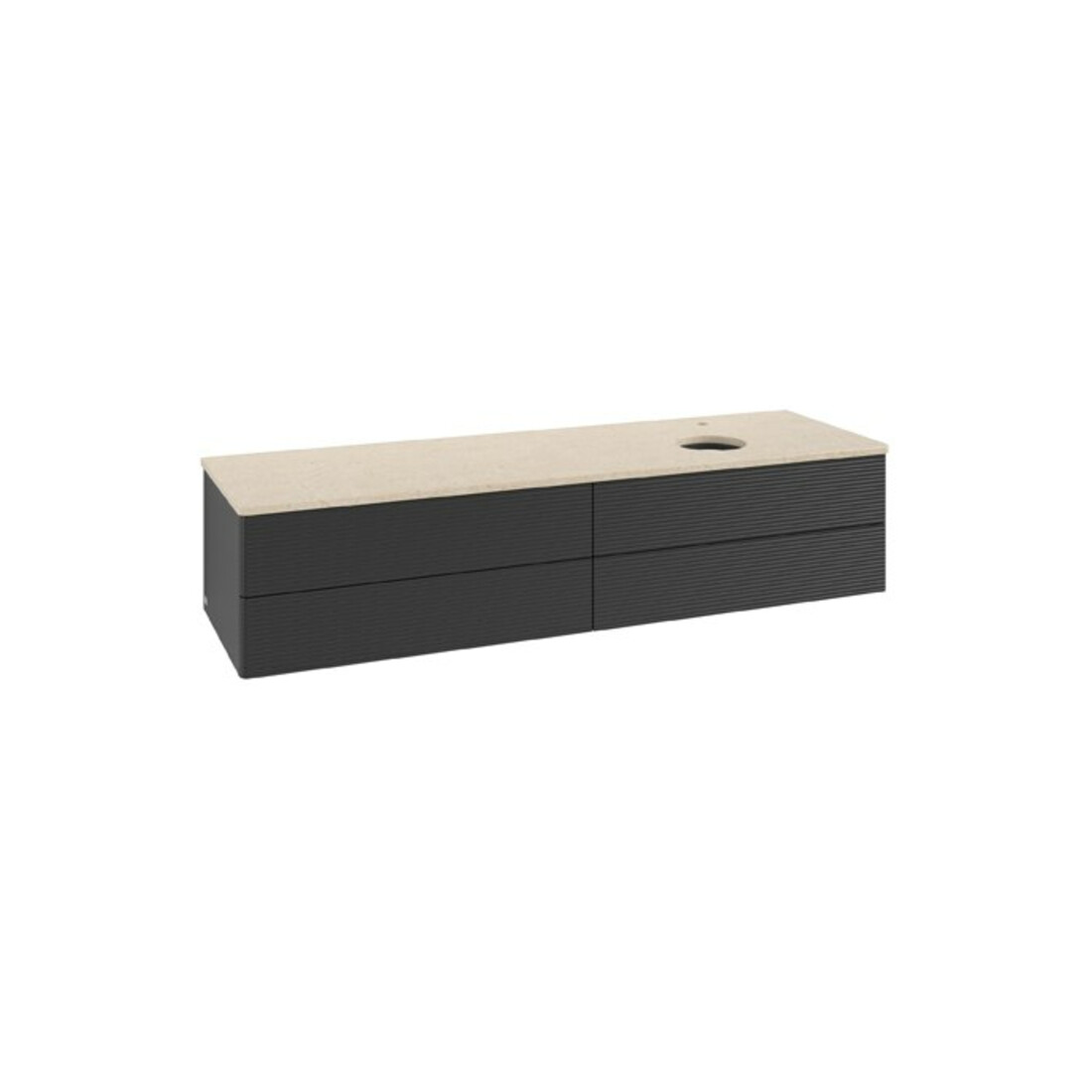 V&B Waschtischunterschrank mit Frontstruktur Antao 160x50cm, HL, WBP botti., bla m Lac
